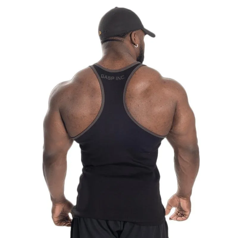 GASP Ribbed T-Back - Black