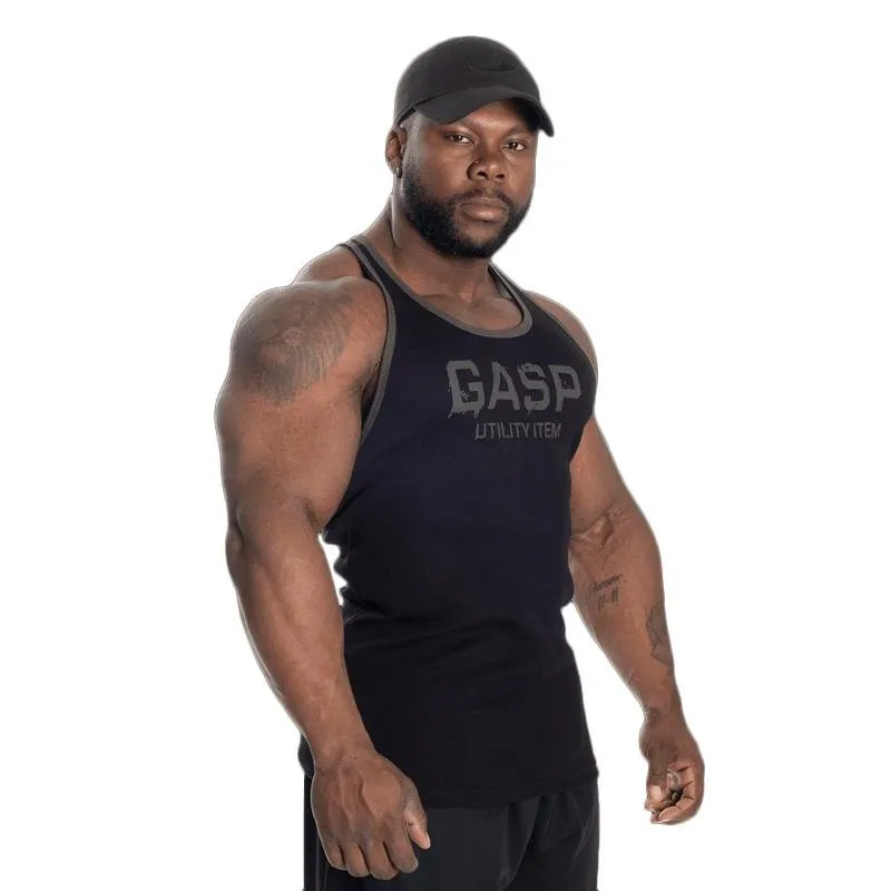 GASP Ribbed T-Back - Black