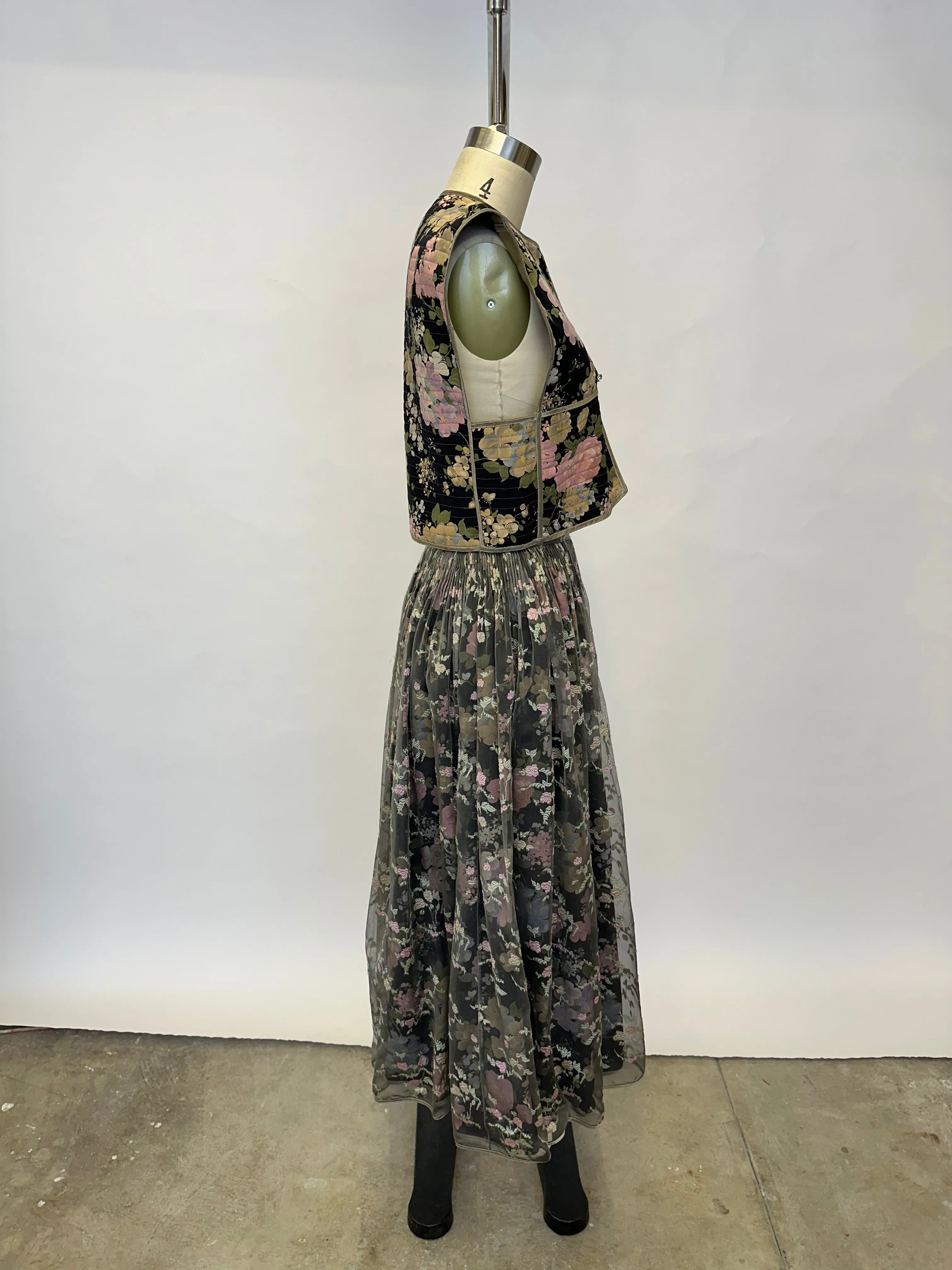 Geoffrey Beene Organza Embroidered Skirt Set