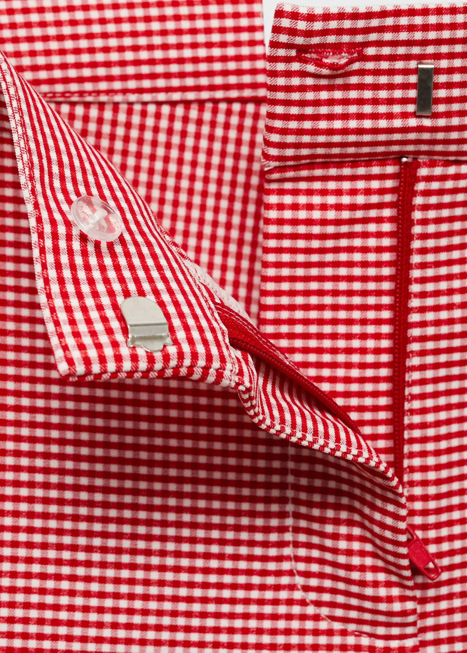 Gingham-check cropped trousers