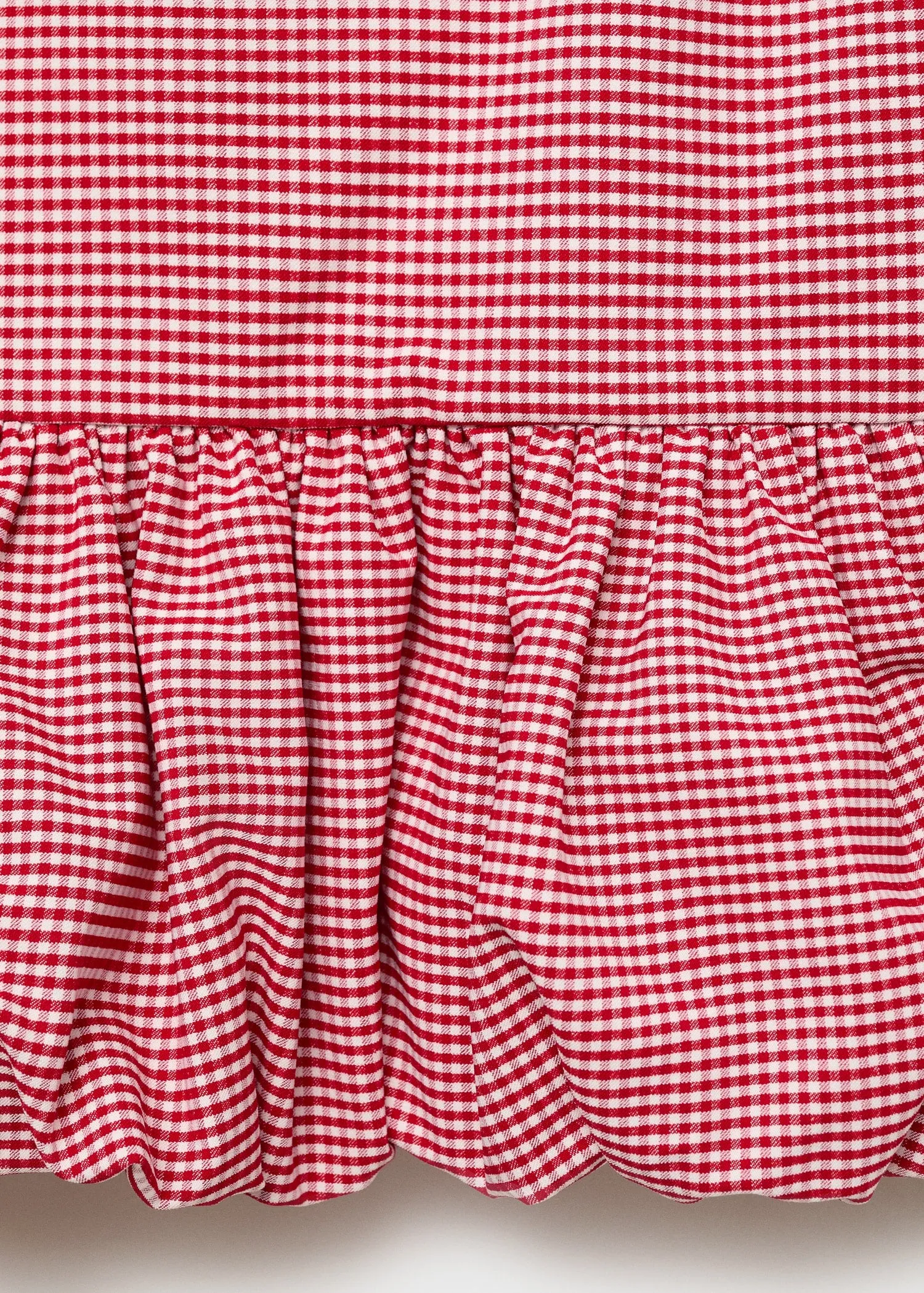 Gingham check top with ruffle