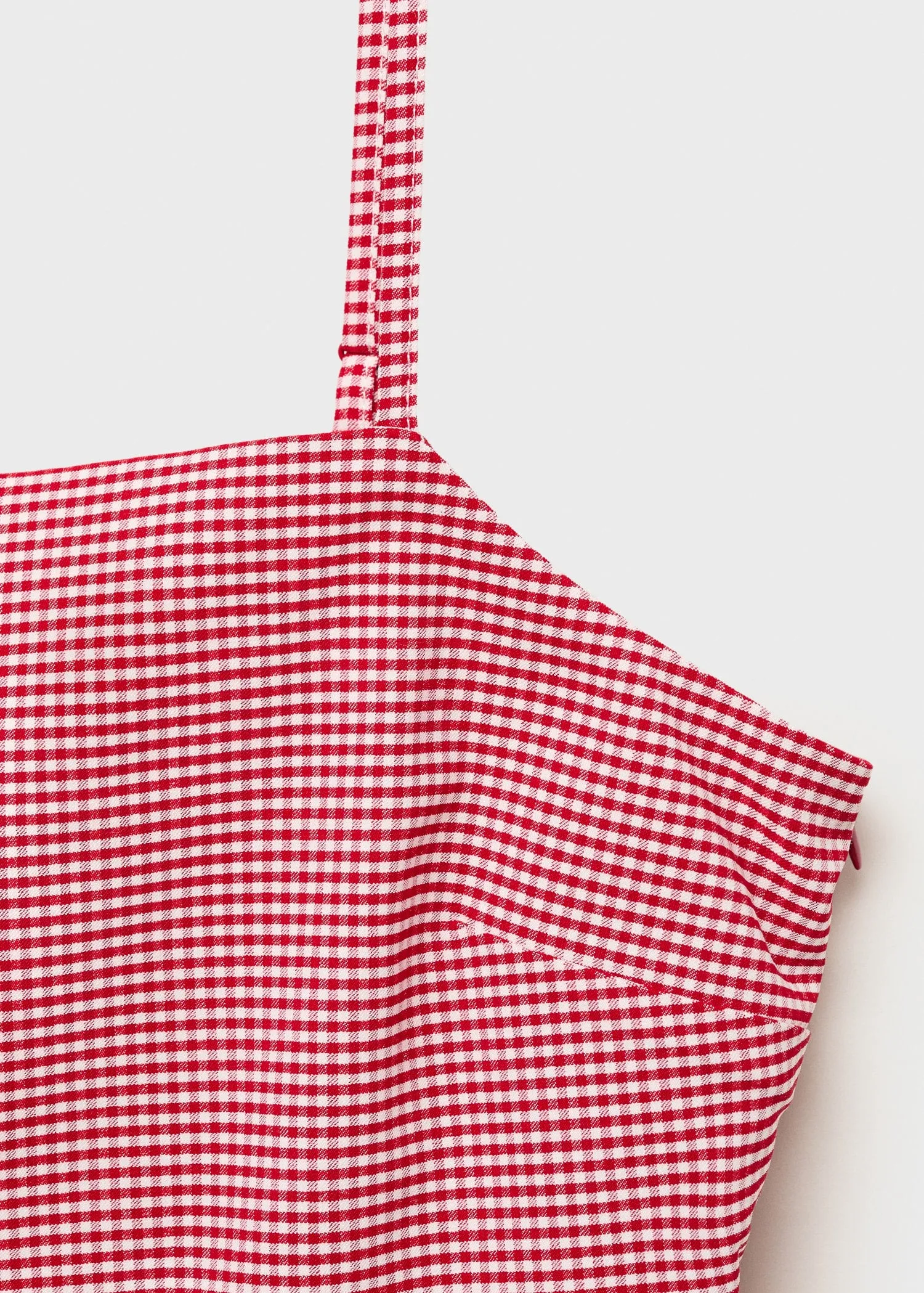 Gingham check top with ruffle