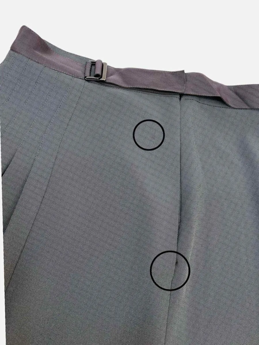 GIORGIO ARMANI Grey Pleated Knee Length Skirt US6