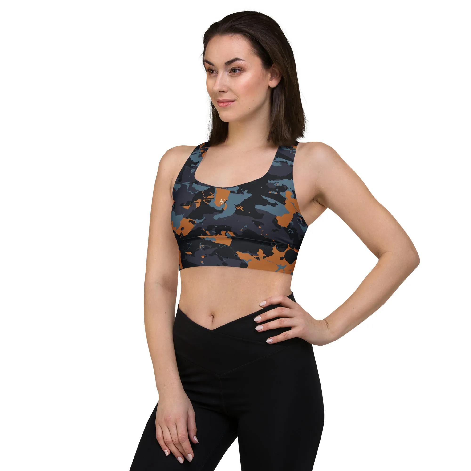 Goldblu Camo Longline Sports Bra