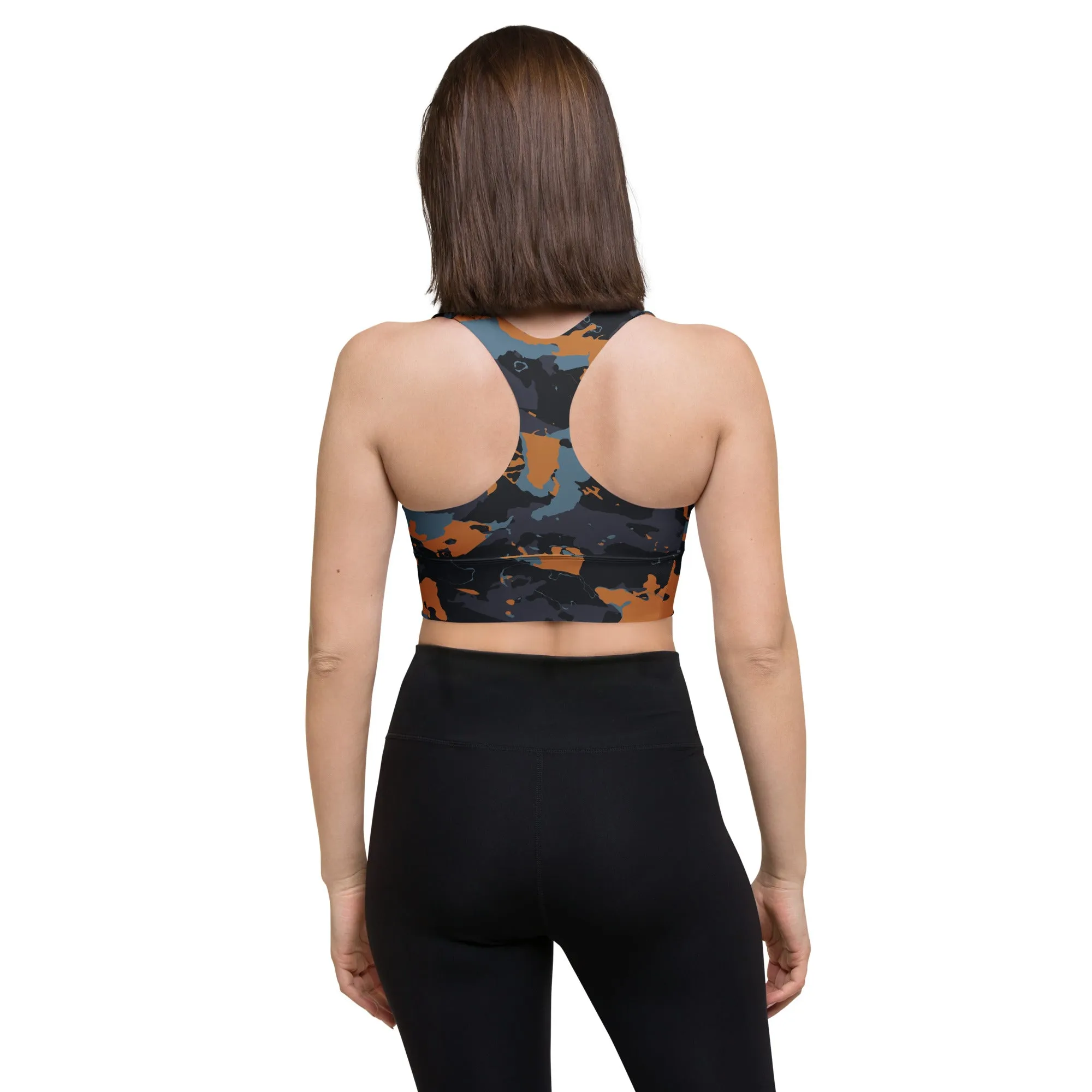 Goldblu Camo Longline Sports Bra