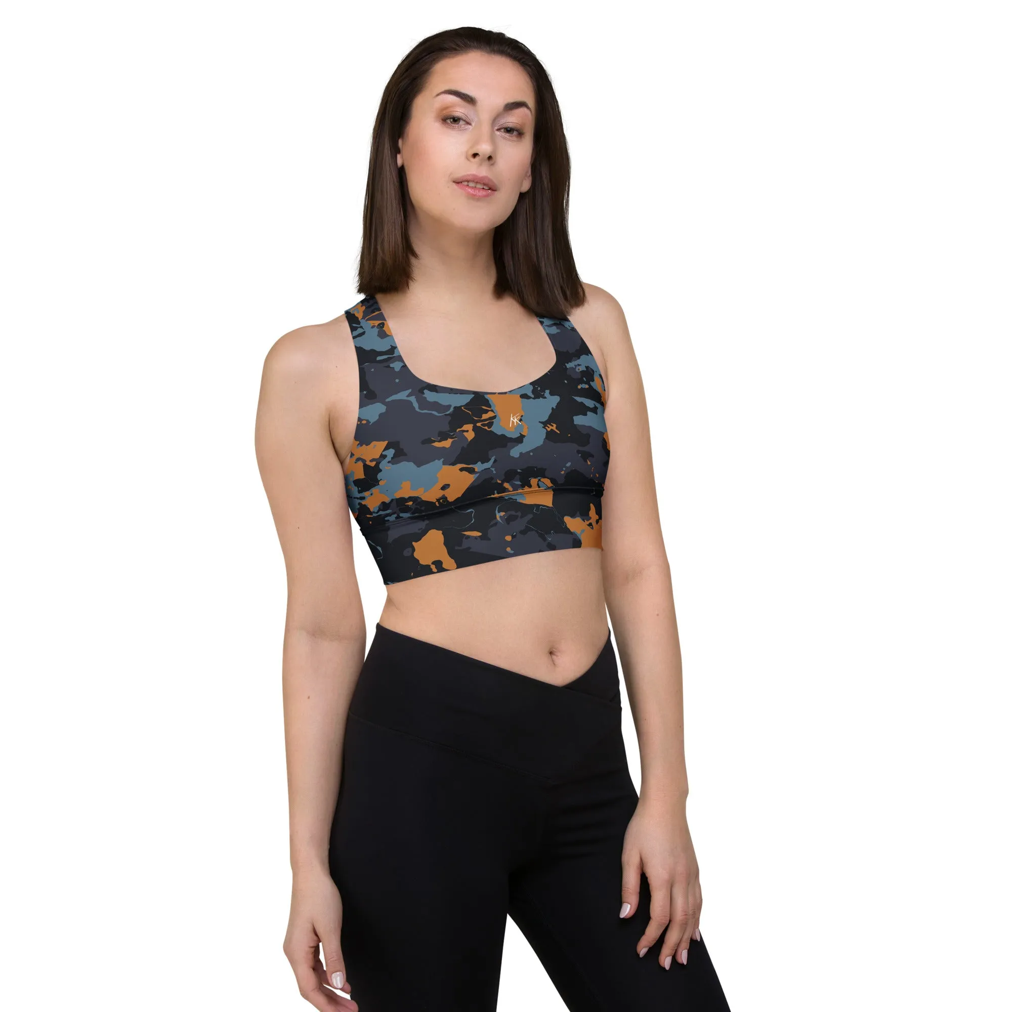 Goldblu Camo Longline Sports Bra