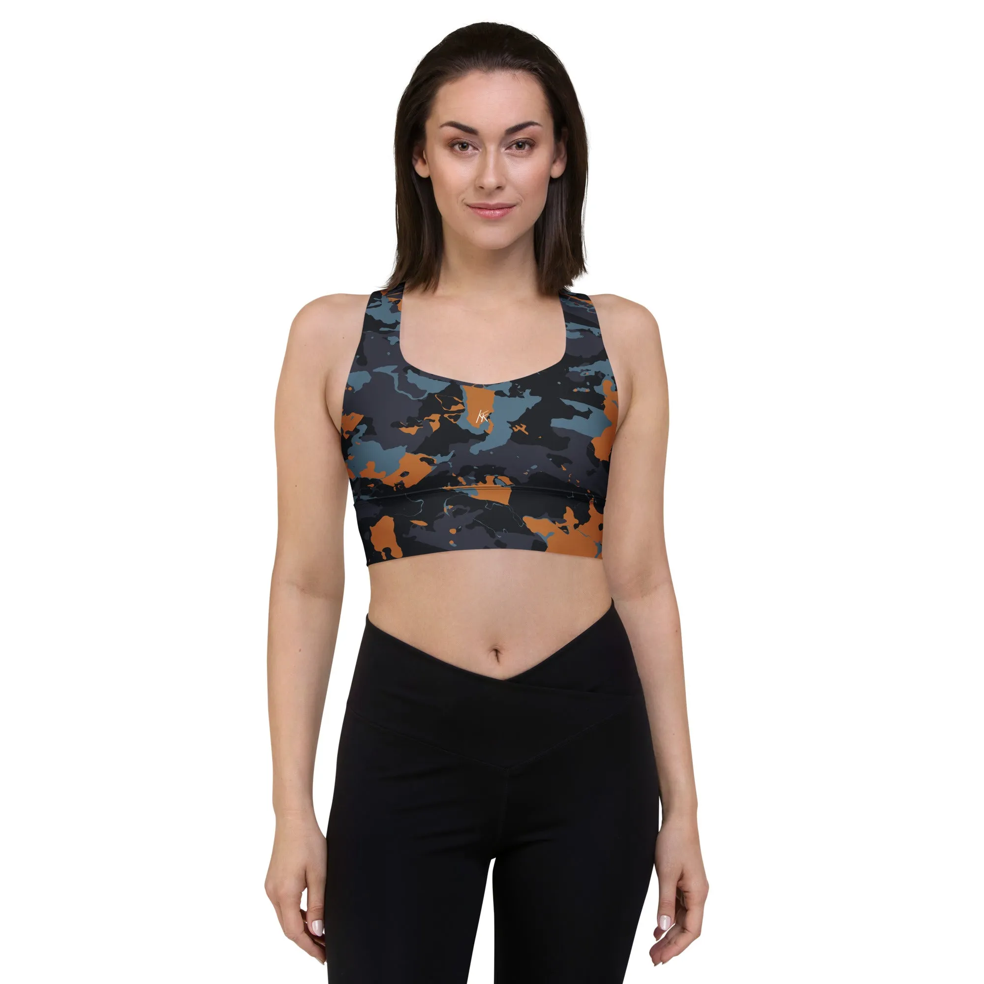 Goldblu Camo Longline Sports Bra