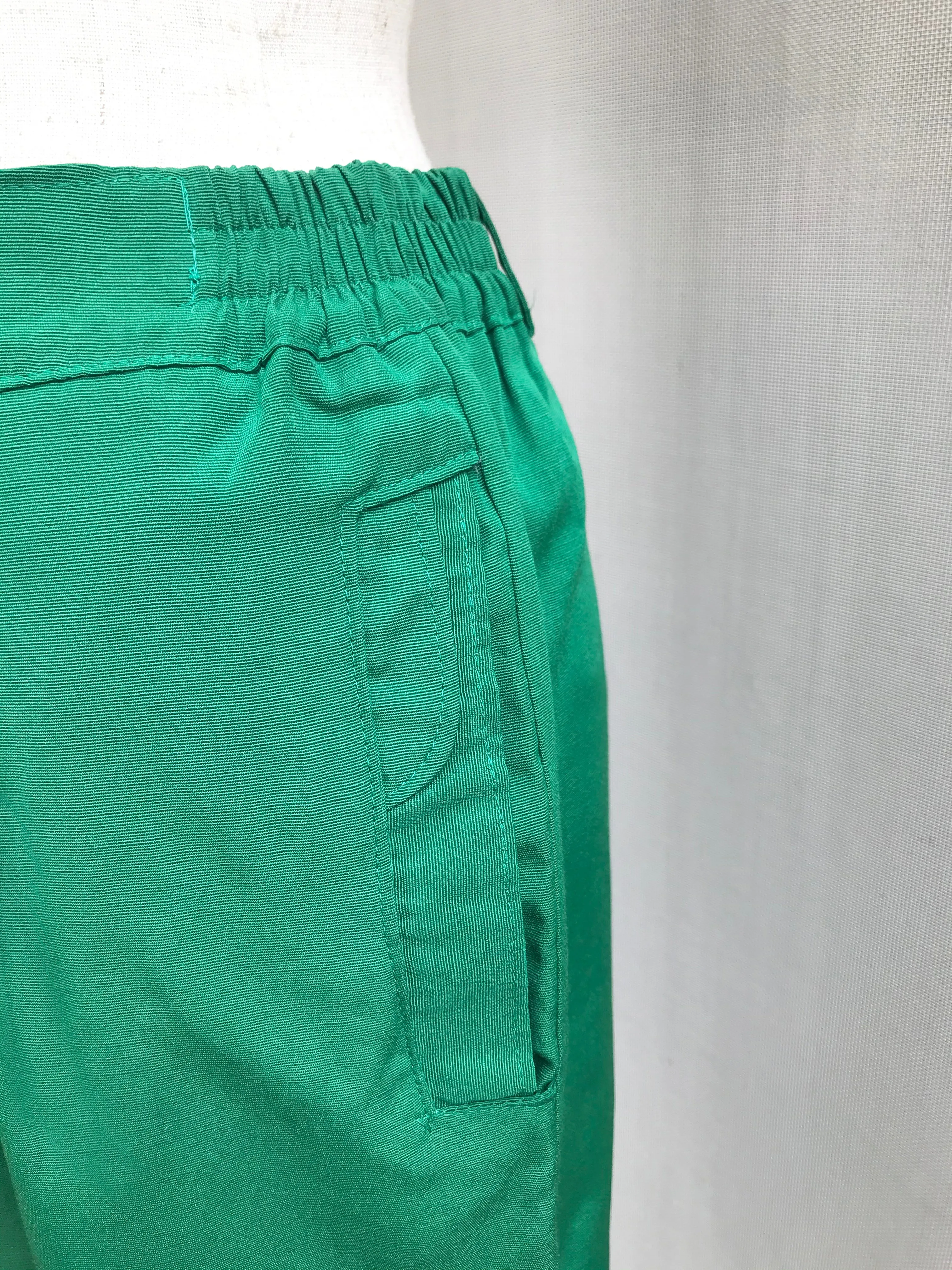 Green Classic Straight-cut High Waisted Trousers