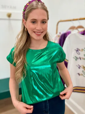 Green Metallic Top