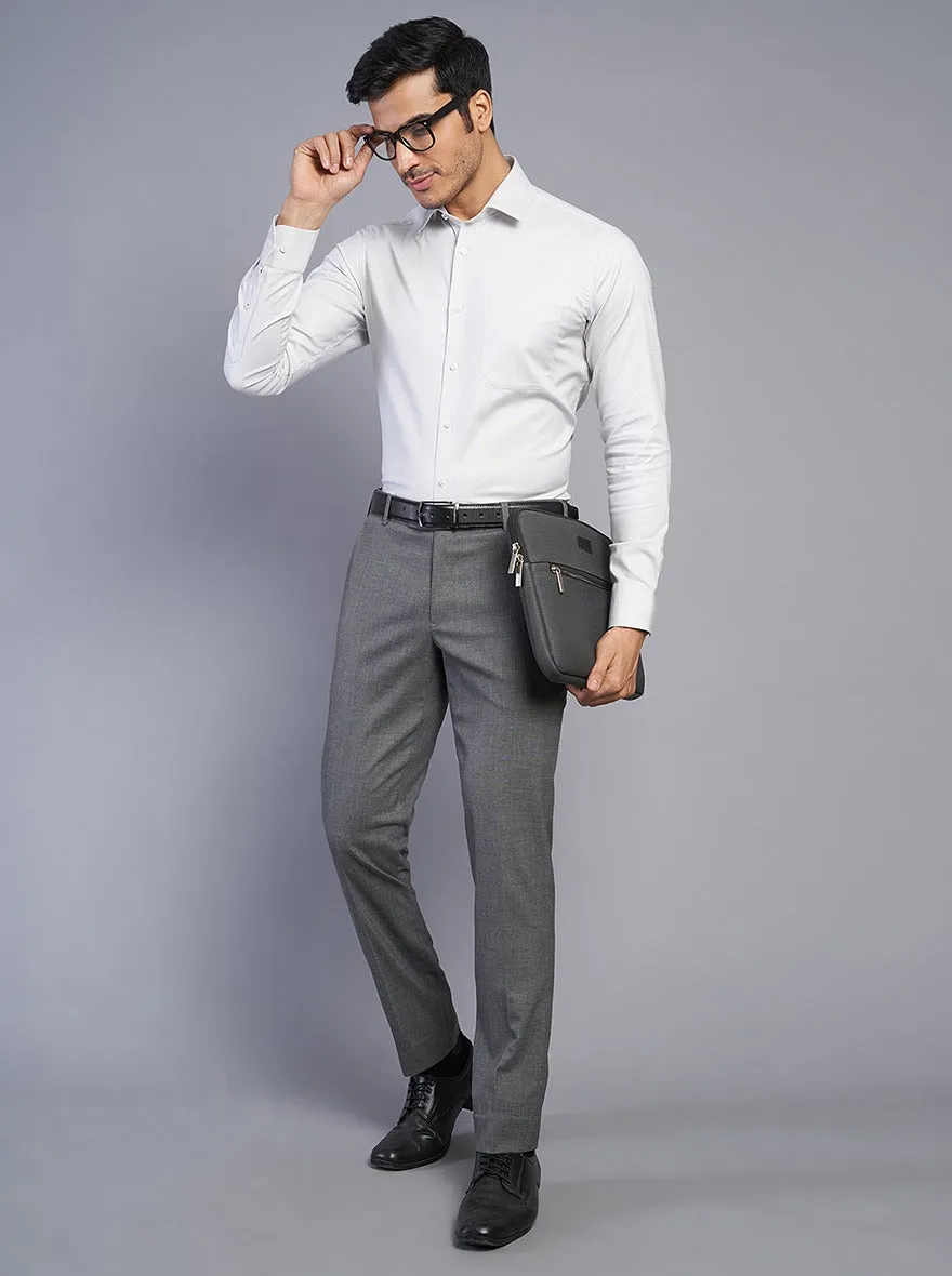 Grey Solid Super Slim Fit Formal Trouser | JadeBlue