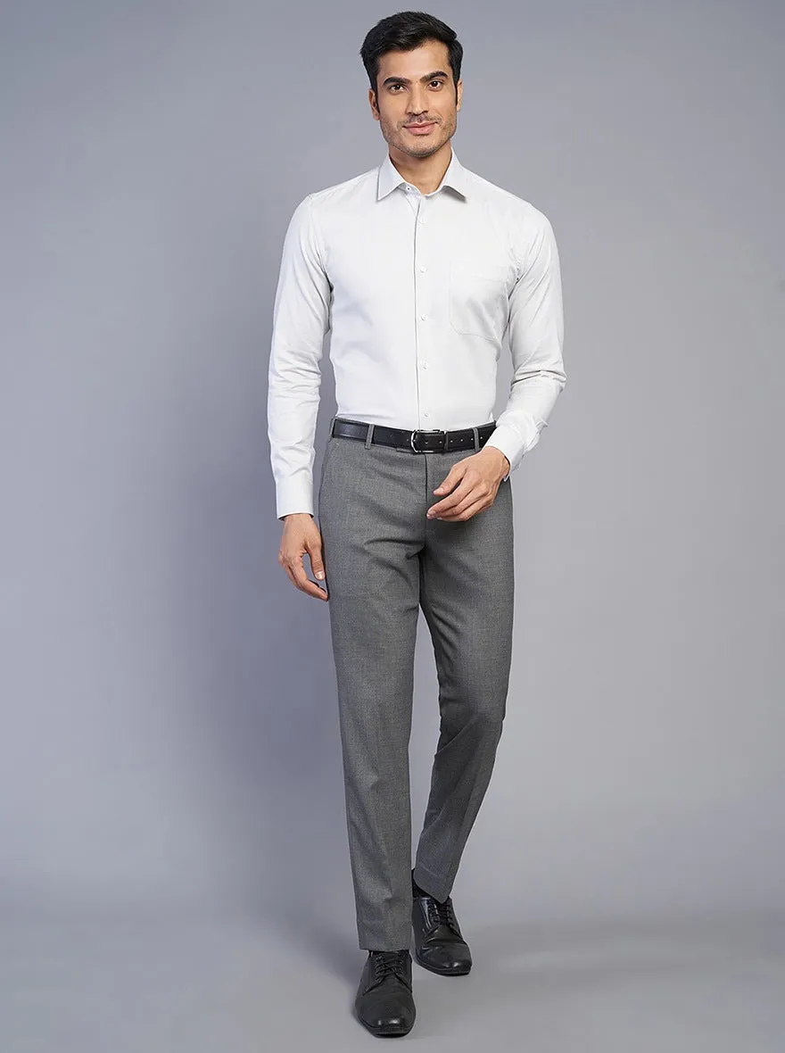 Grey Solid Super Slim Fit Formal Trouser | JadeBlue