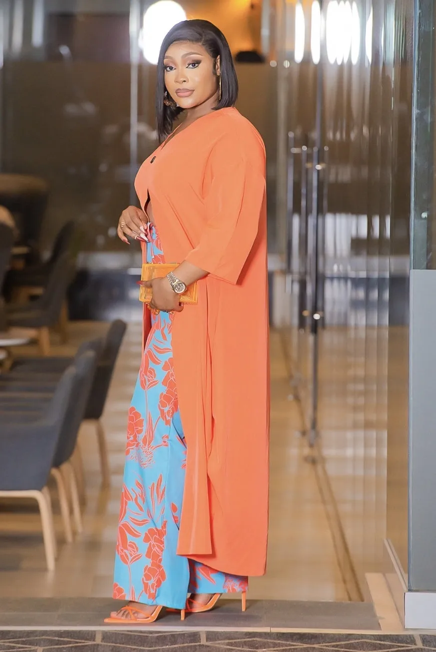 Groovy Chic- 2pc Button Embellished Kaftan/Pant SET (3 print design colors)