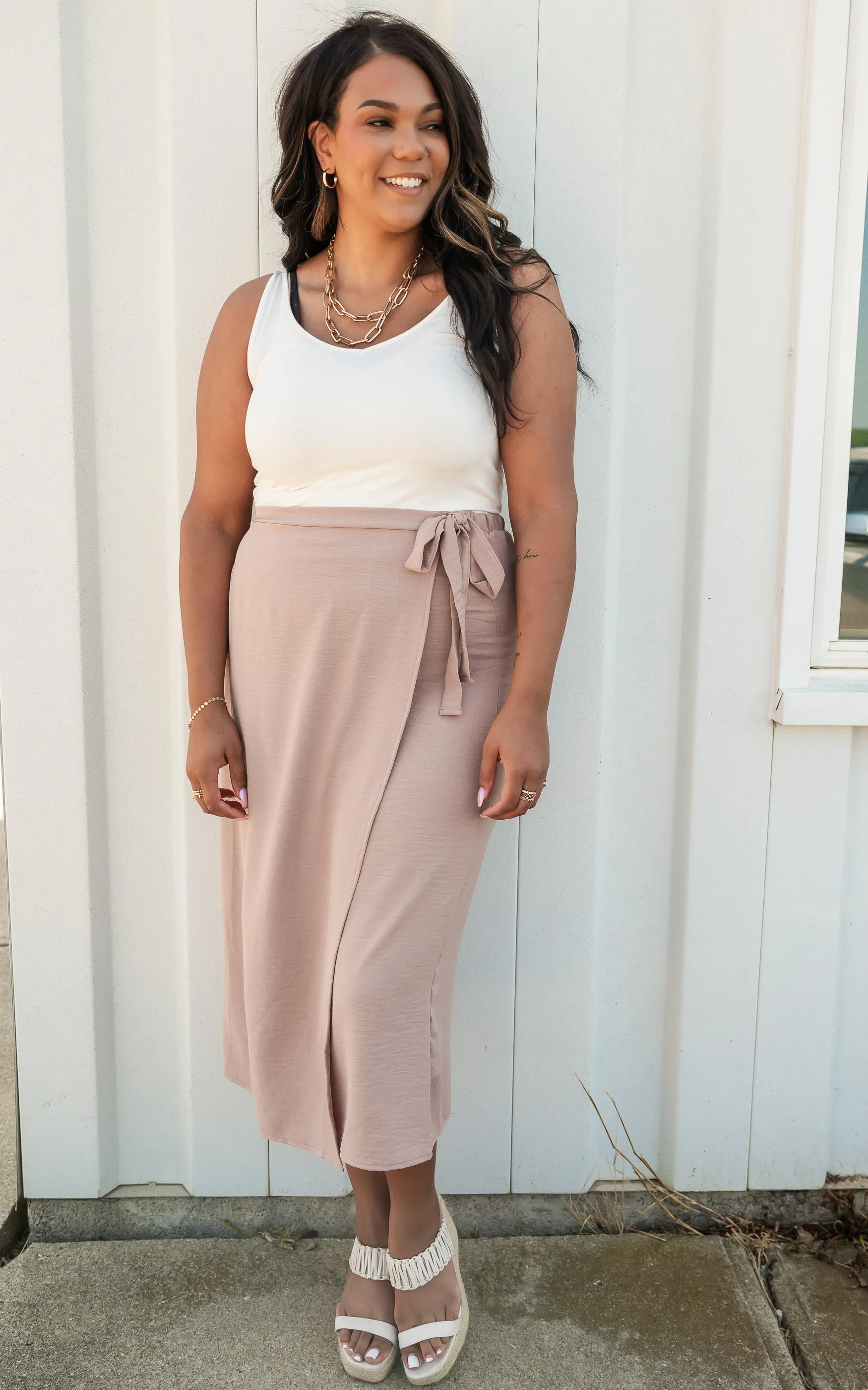 Harvest Hues High Waisted Solid Knit Skirt - Final Sale
