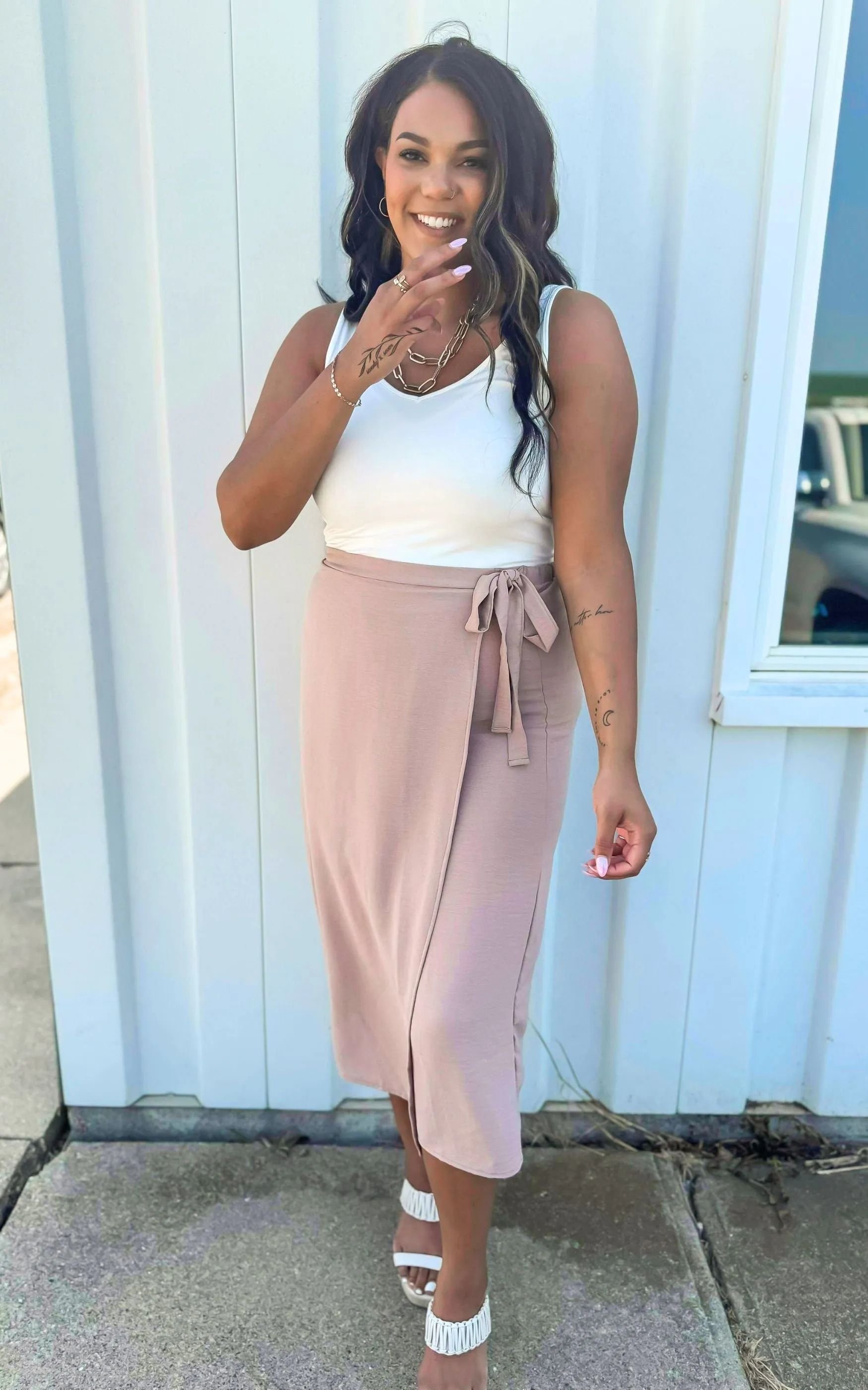 Harvest Hues High Waisted Solid Knit Skirt - Final Sale