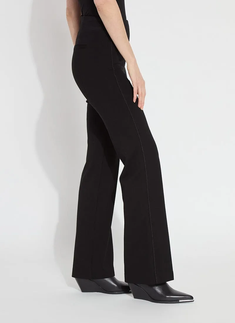 Hi Waist Ponte Trouser with Satin Piping | Black