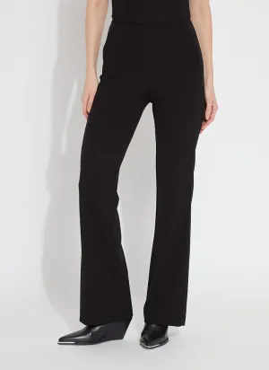 Hi Waist Ponte Trouser with Satin Piping | Black