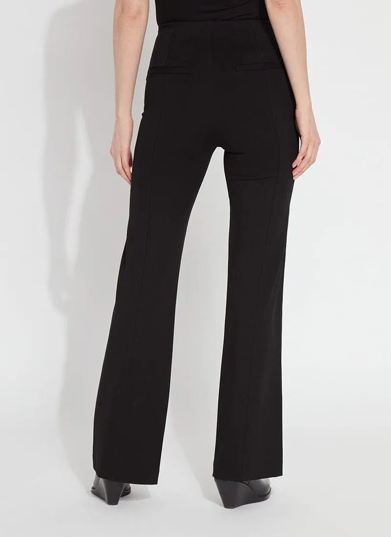Hi Waist Ponte Trouser with Satin Piping | Black