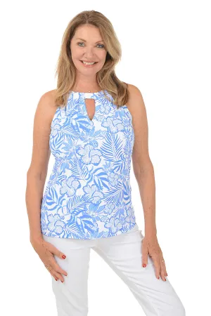 Hibiscus Garden UPF50  Keyhole Sleeveless Top