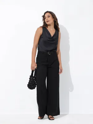High Waist Belt Detailed Leg Pant