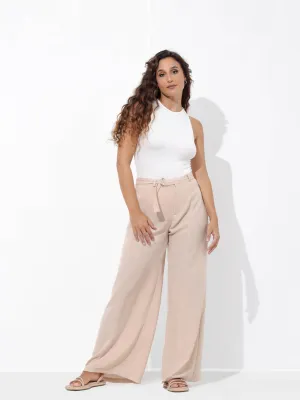 High Waist Belt Detailed Leg Pant