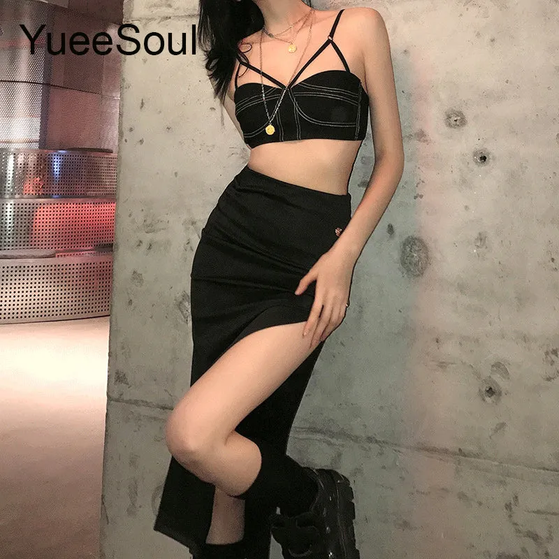 High Waist Goth Dark Mini Skirt