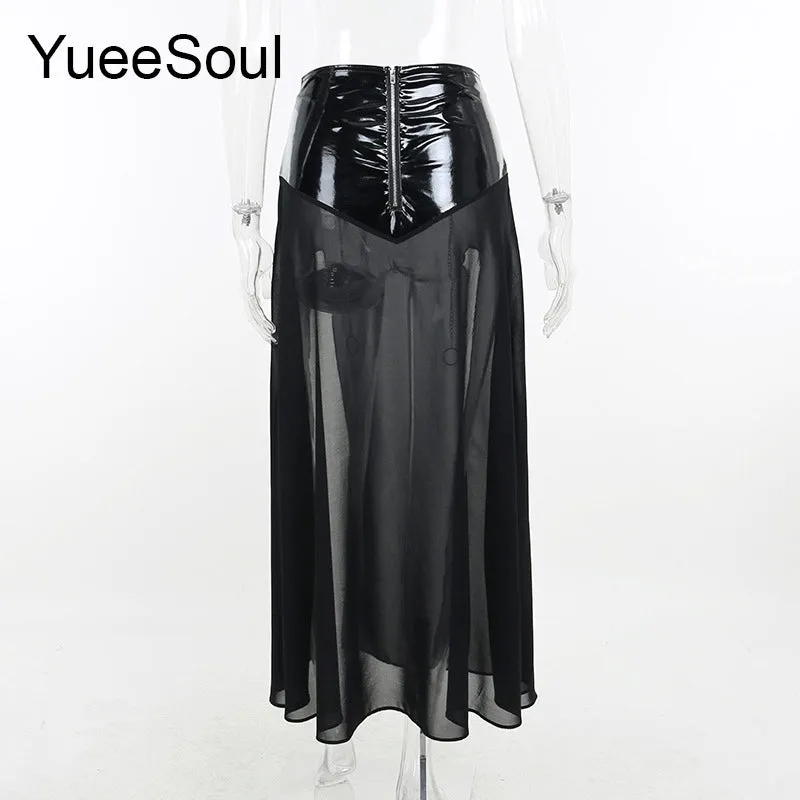High Waist Goth Dark Mini Skirt
