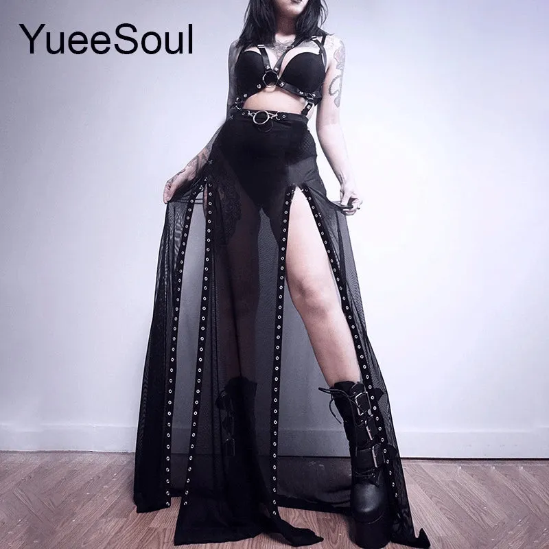 High Waist Goth Dark Mini Skirt