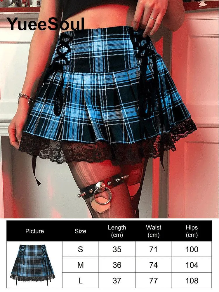 High Waist Goth Dark Mini Skirt