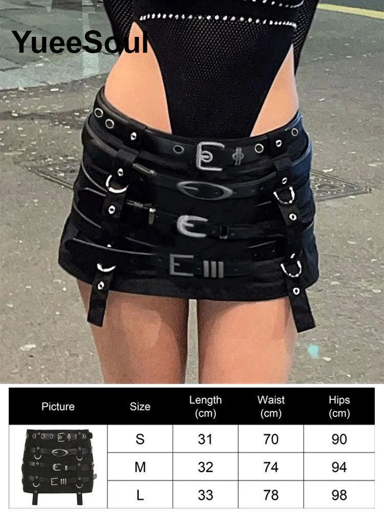 High Waist Goth Dark Mini Skirt