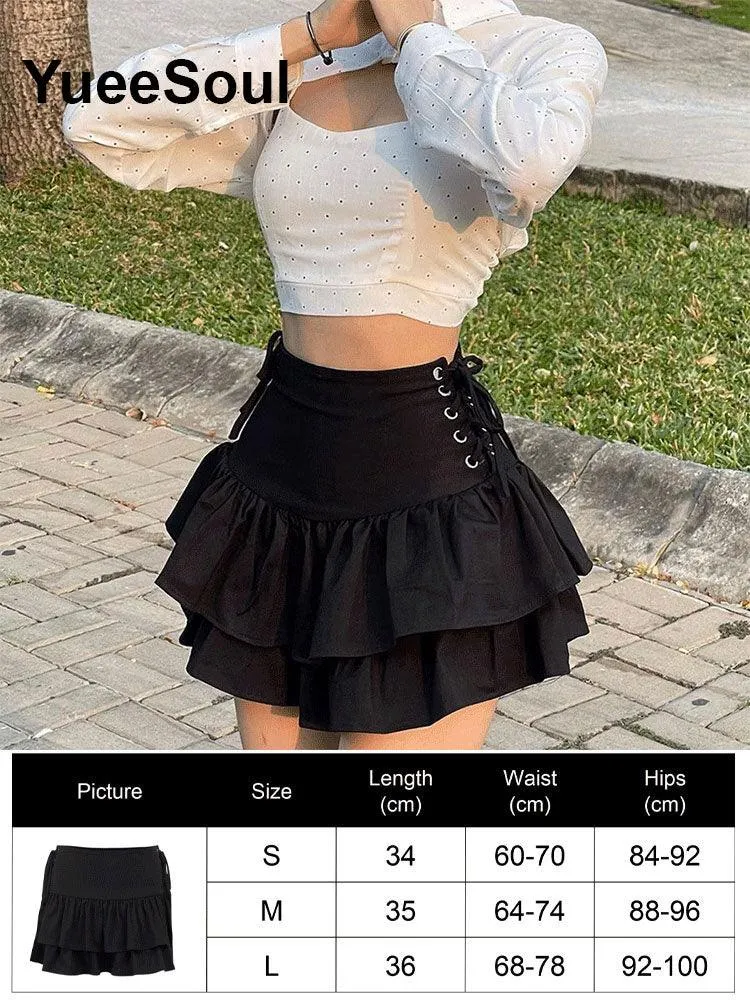 High Waist Goth Dark Mini Skirt