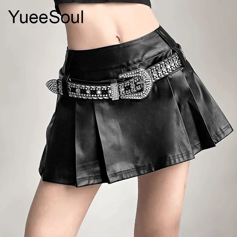 High Waist Goth Dark Mini Skirt