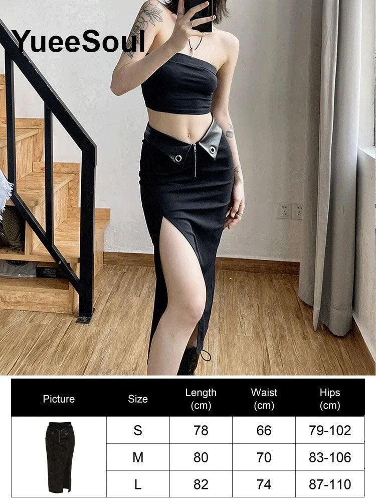 High Waist Goth Dark Mini Skirt