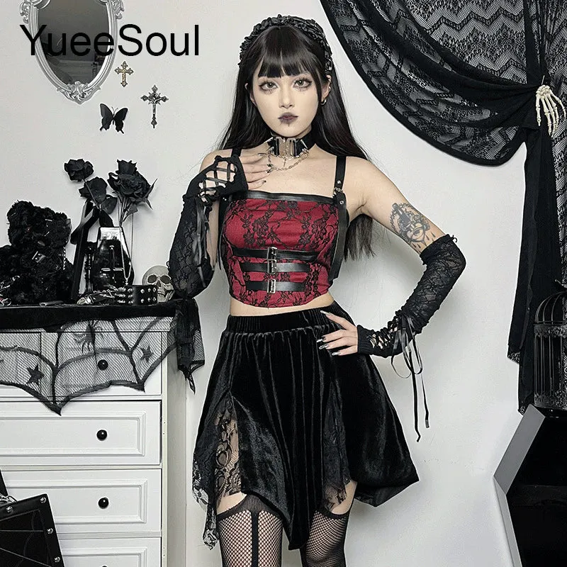 High Waist Goth Dark Mini Skirt