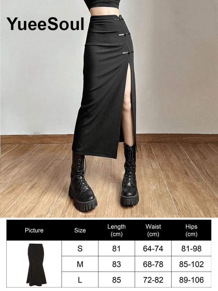 High Waist Goth Dark Mini Skirt
