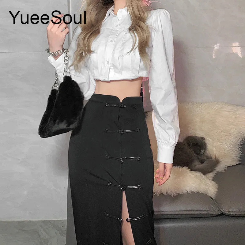 High Waist Goth Dark Mini Skirt