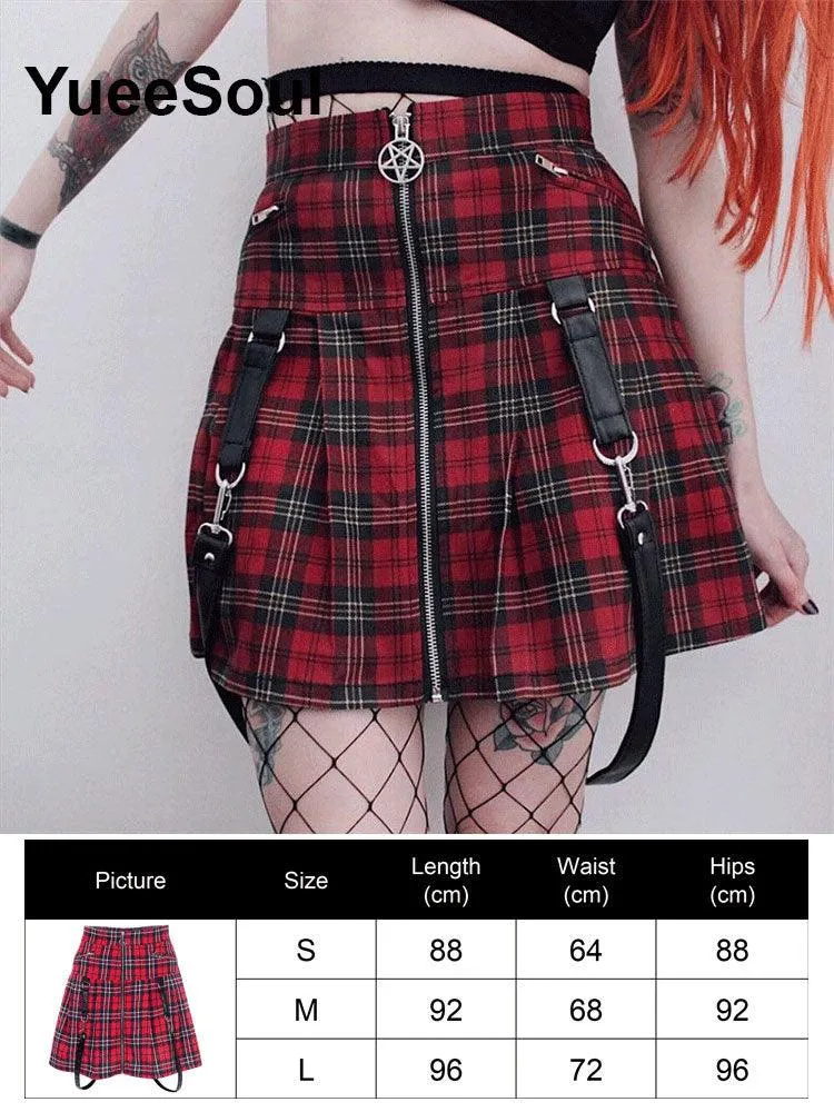 High Waist Goth Dark Mini Skirt