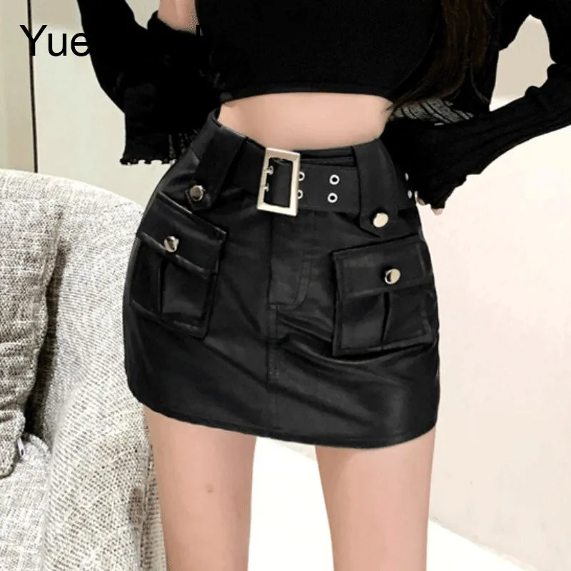 High Waist Goth Dark Mini Skirt