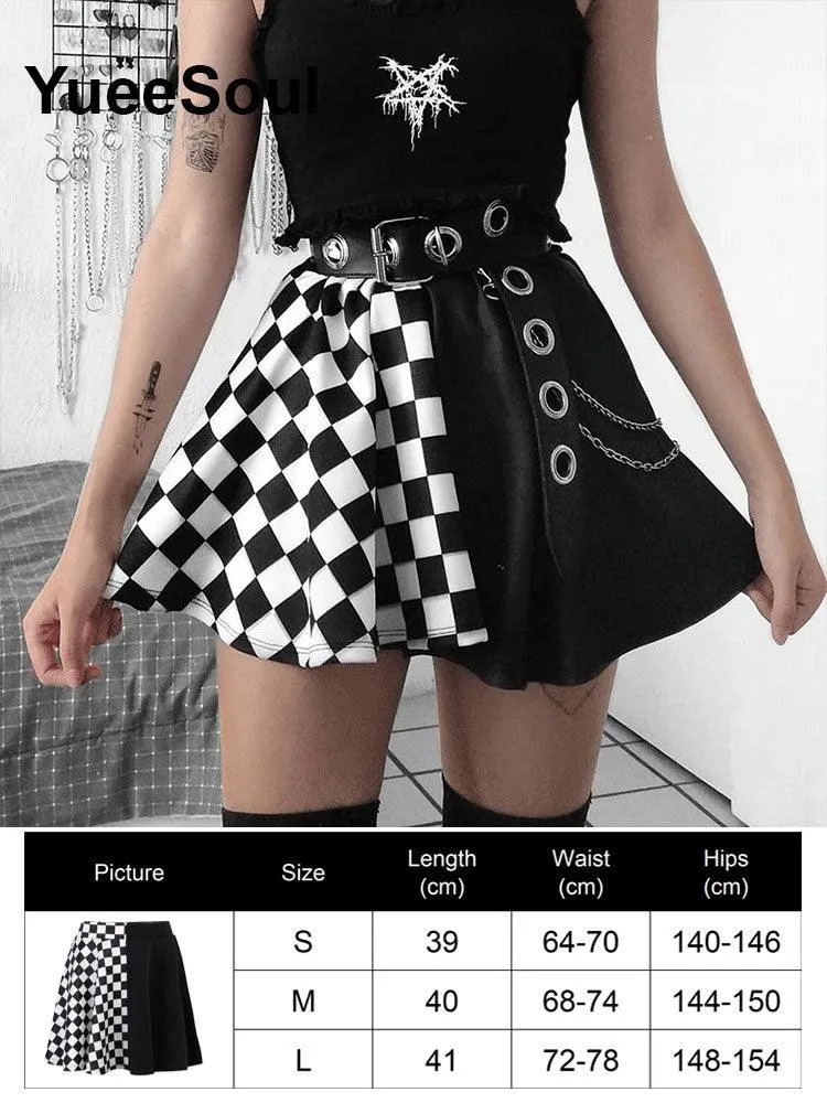 High Waist Goth Dark Mini Skirt