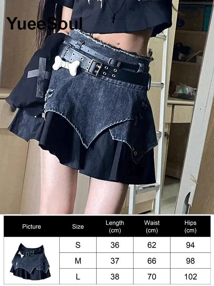 High Waist Goth Dark Mini Skirt