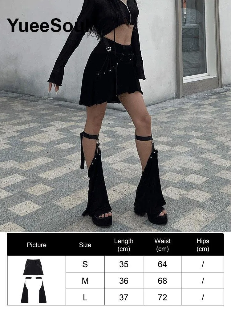 High Waist Goth Dark Mini Skirt