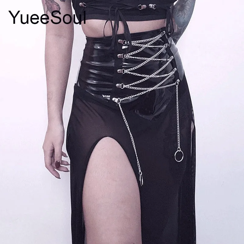 High Waist Goth Dark Mini Skirt