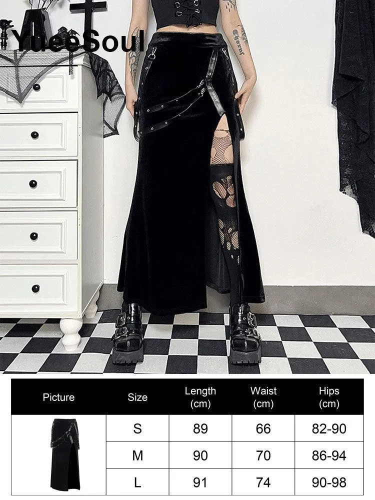 High Waist Goth Dark Mini Skirt