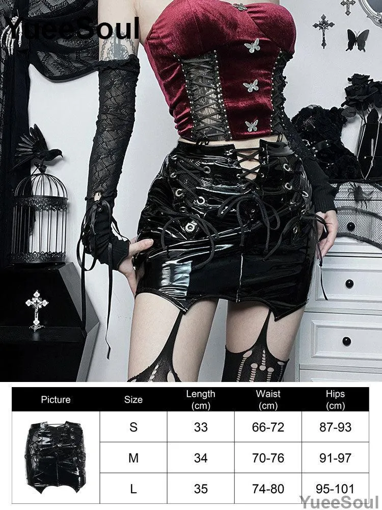 High Waist Goth Dark Mini Skirt