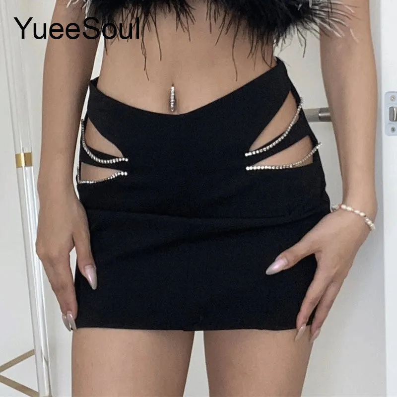 High Waist Goth Dark Mini Skirt
