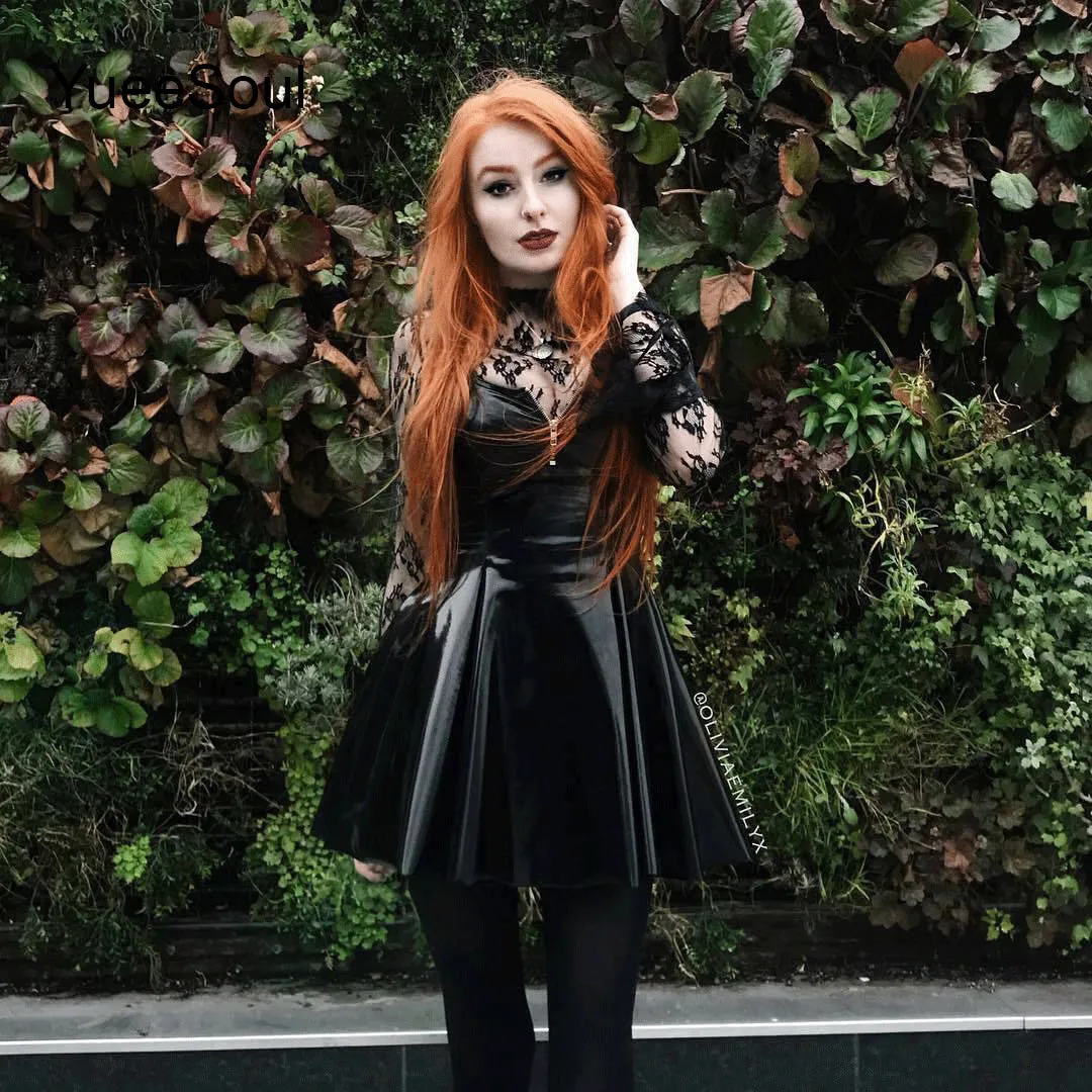 High Waist Goth Dark Mini Skirt