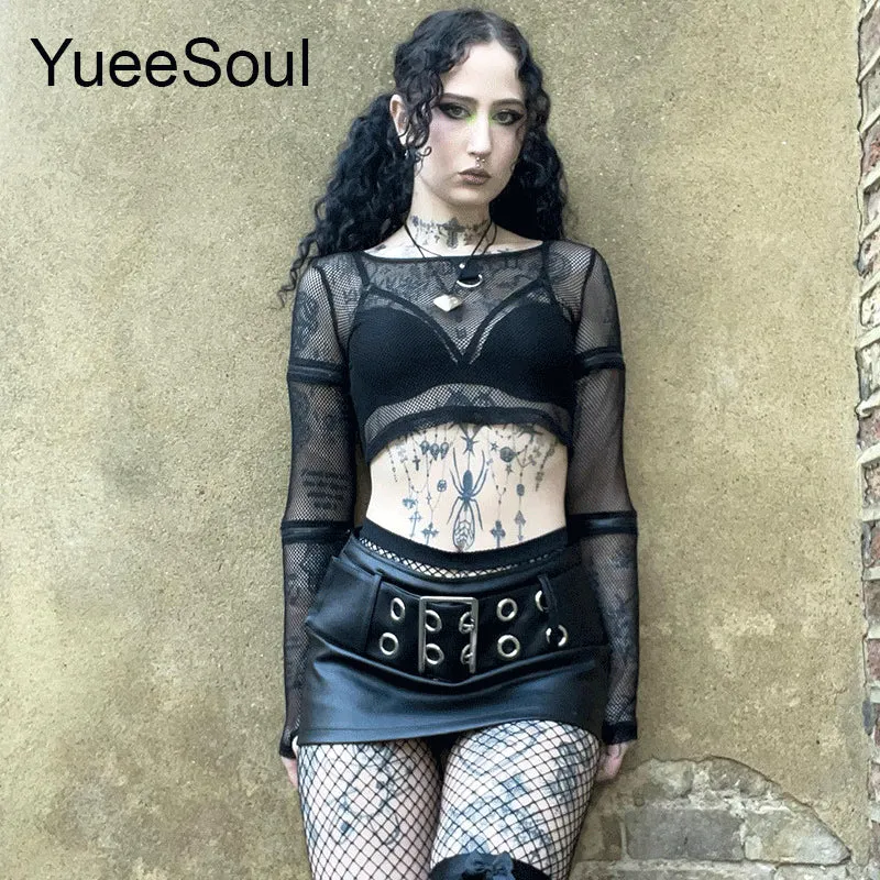 High Waist Goth Dark Mini Skirt