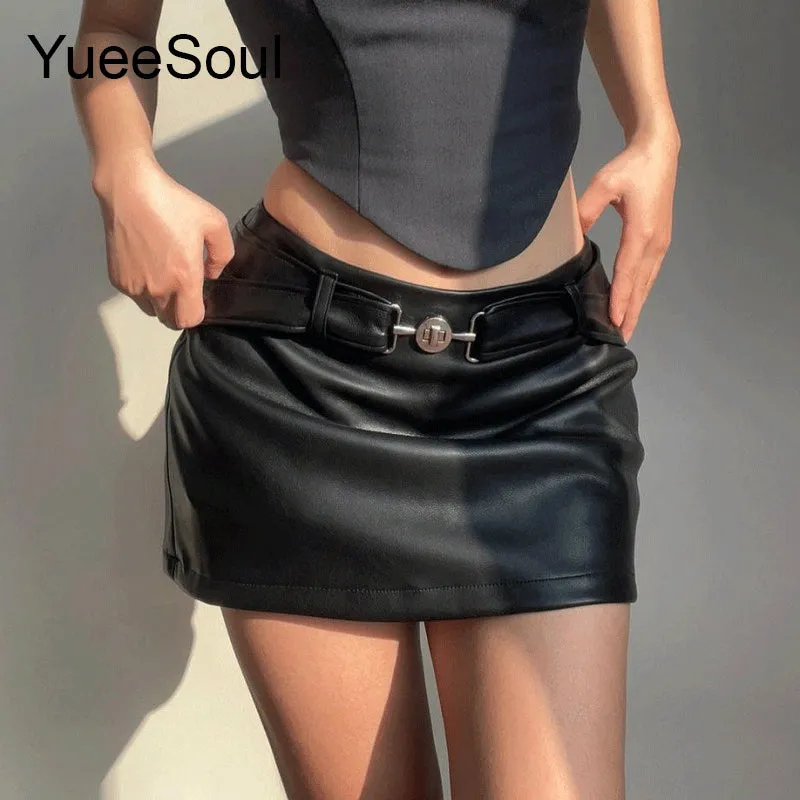 High Waist Goth Dark Mini Skirt