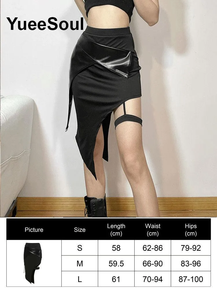 High Waist Goth Dark Mini Skirt