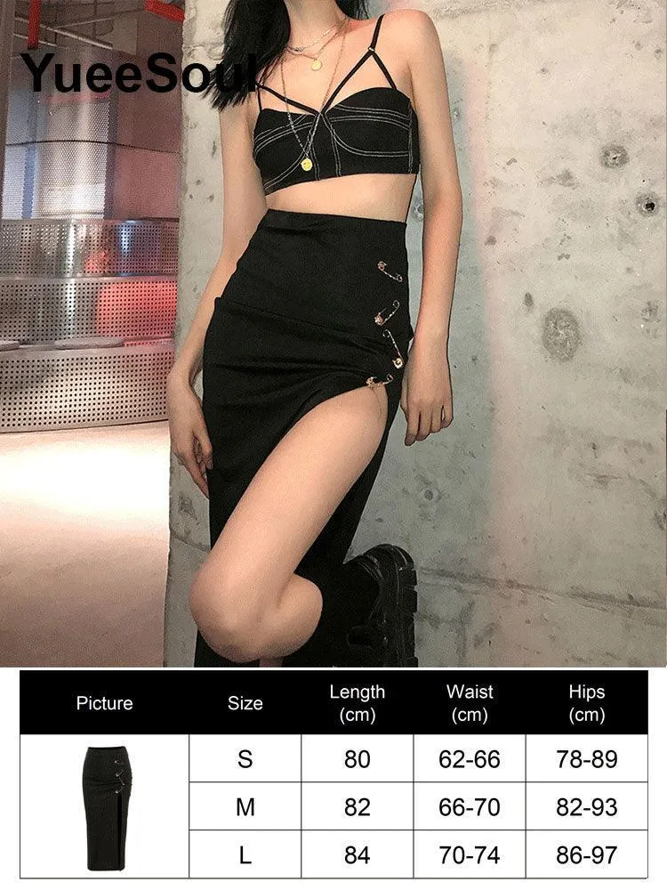 High Waist Goth Dark Mini Skirt