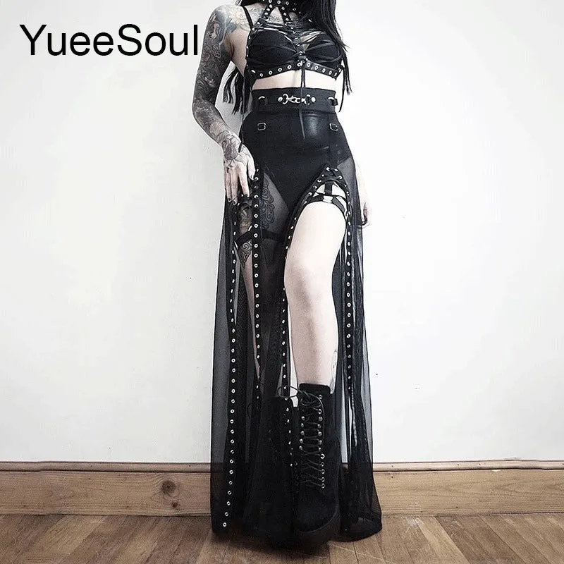 High Waist Goth Dark Mini Skirt